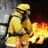 firefighter battling blaze