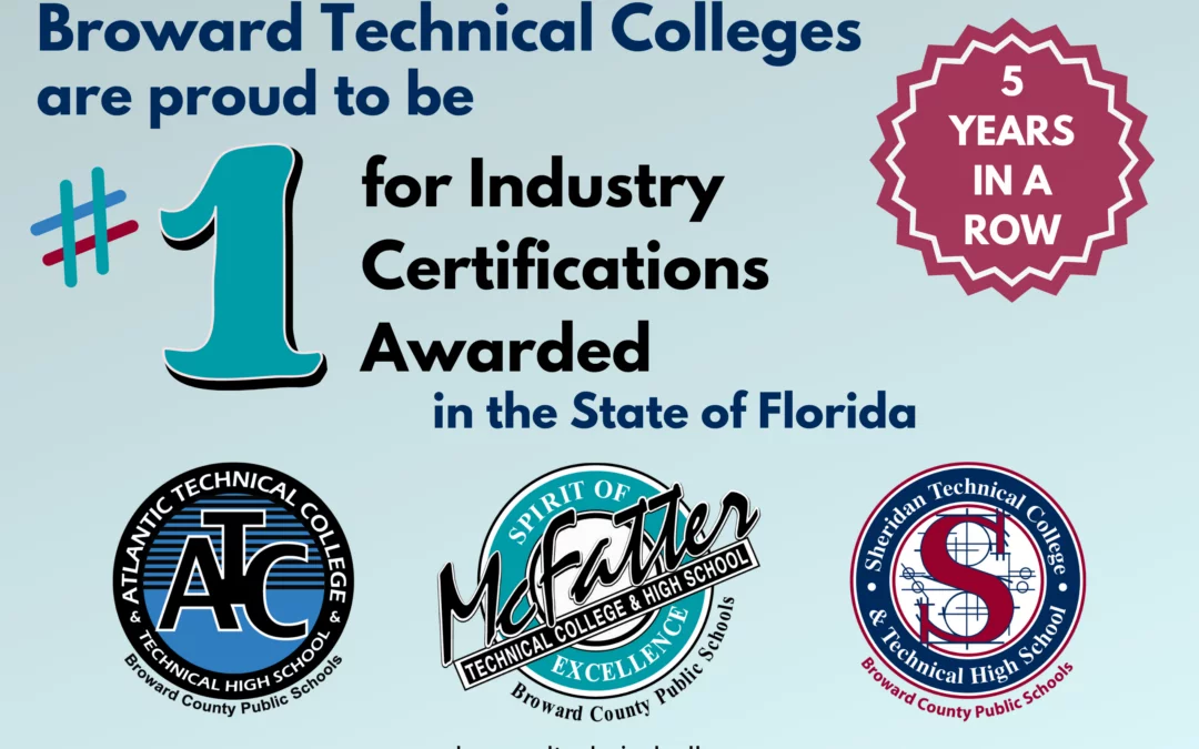 Broward Technical Colleges Lead the State for Industry Certifications Earned
