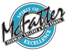 A circular teal, white, and black logo features the text "McFatter Technical College & High School".