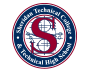 A circular emblem displaying the text 