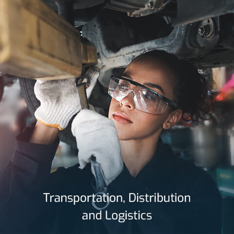A student in the Transportation, Distribution and Logistics program practices their skills.